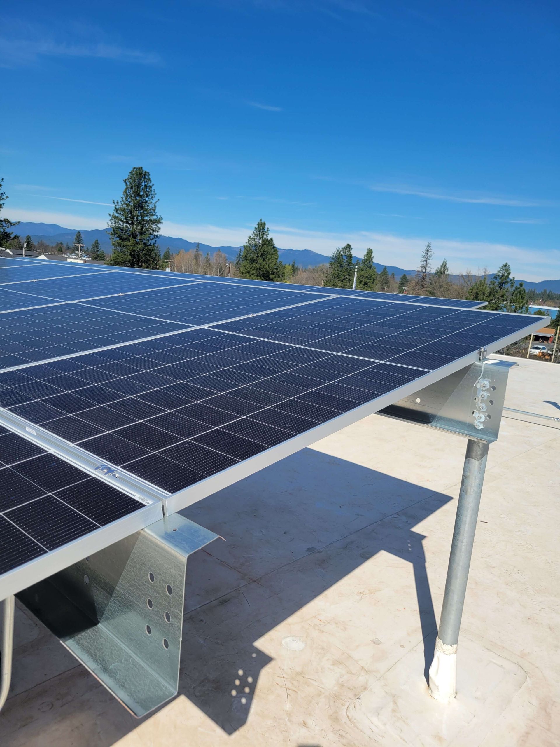 Elevated Solar Panel Rack for Commercial Buildings